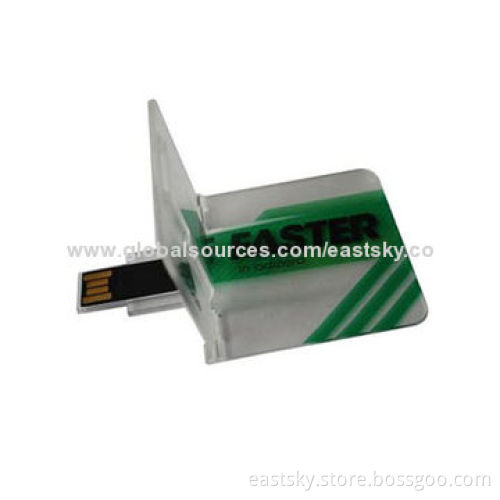 Transparent Credit Card Shape USB, Made of Transparent ABS, Samsung/Hynix/Toshiba/Micron/Intel Chips